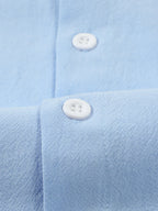 Autumn men's clothing 2025 new item men's solid color cotton and linen shirt stand up collar cardigan long sleeved casual busine