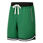 Men's Striped Sporty Shorts with Zipper Pockets Summer Quick-Dry Breathable Shorts for Gym Workout Running Basketball Training