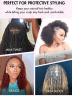 QVR Afro Kinky Bulk Hair No Attachment 50g Afro Curly Bulk 100% Human Hair Unprocessed Virgin Remy Braiding Hair for Dreadlocks