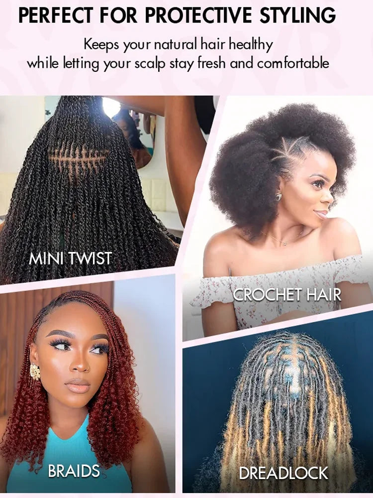 QVR Afro Kinky Bulk Hair No Attachment 50g Afro Curly Bulk 100% Human Hair Unprocessed Virgin Remy Braiding Hair for Dreadlocks