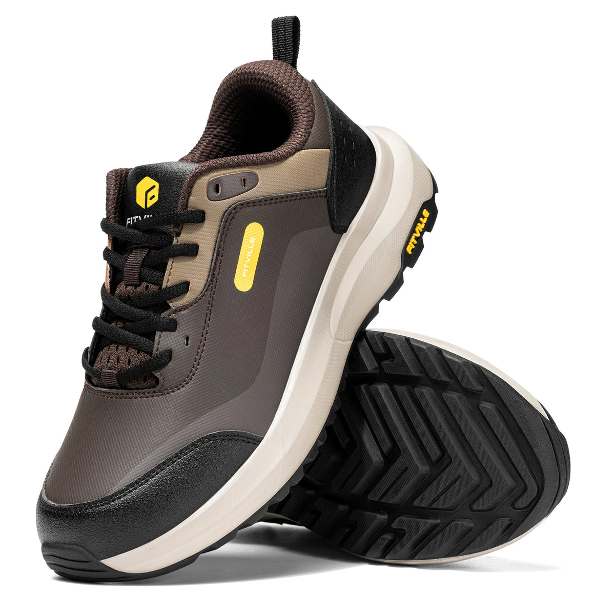 FitVille Extra Wide Hiking Shoes Waterproof Outdoor Non-slip Trail Climbing Shoes for Men Work Casual Sneakers Breathable