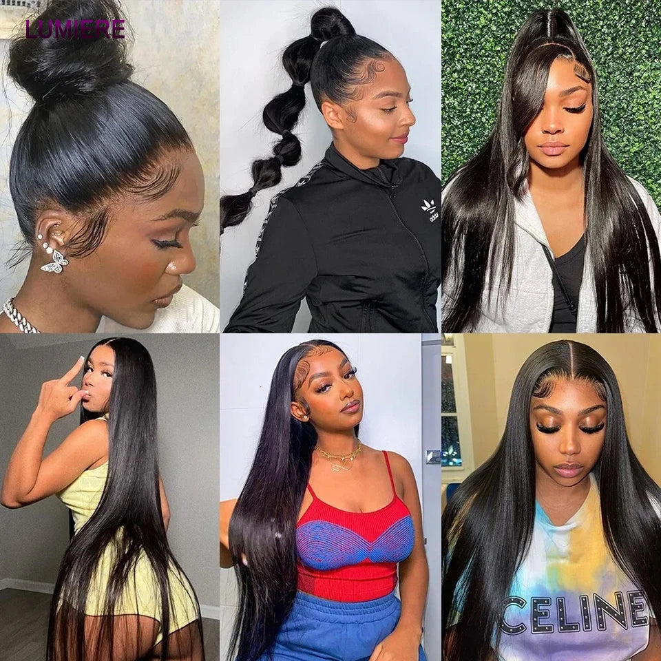 20A Bone Straight Bundle With Closure 4X4 5x5 13x4 Lace Frontal Real Virgin Raw Brazilian Human Hair Weave Bundles 3/4 Bundle