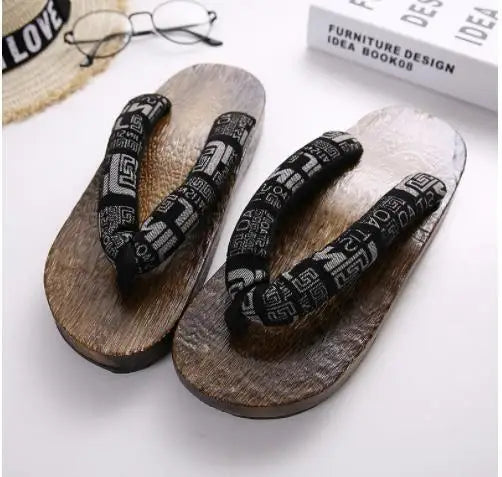 WHOHOLL Geta Anime Anime Cosplay Costumes Japanese Geta Sandals Summer Sandals Men Flat Wooden Shoes Clogs Slippers Flip-flops