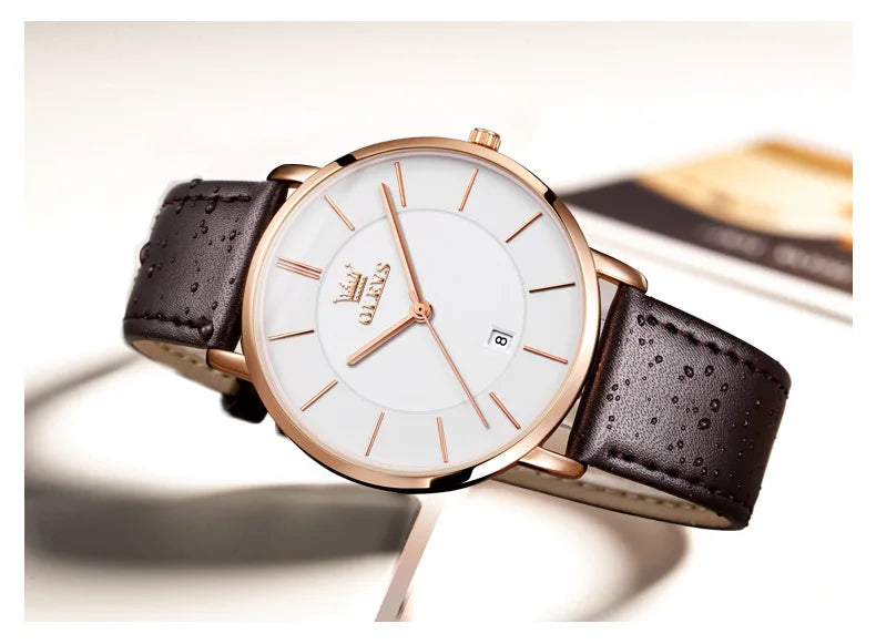 OLEVS 5869 Original Brand Fashion Men's Watch Simplicity Dial Trendy Quartz Watch Waterproof Date Milanese Mesh Belt  Wristwatch