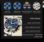 OLEVS 6607+6602 Original Men Women Watch Luxury Brand Tourbillon Mechanical Watch High end Romantic Lover Date Gift Couple Watch