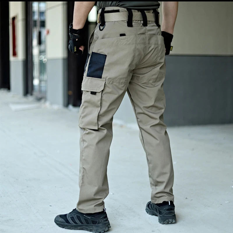 Summer Quick Dry Pants Men Tactical Cargo Trousers Outdoor Work Waterproof Cargo Trousers Multi-pocket Wear-Resistant Train Pant