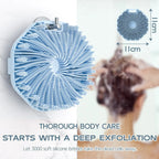 Bath Soft Silicone Back Brush Bath Shower Sponge Scrubbing Brush with Handle Exfoliating Scrub Skin Massager Exfoliating Brushes
