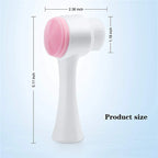 3D Double-sided Manual Facial Cleansing Brush Soft Silicone Bristles Deep Pore Cleansing Exfoliating Face Wash Brush Beauty Care