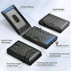 RFID Blocking Men Slim Smart Wallets Magnet Carbon Fiber Credit Card Holder with Front Pocket Minimalist Wallet Cardholder Case