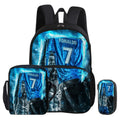 Football Sport with Front Pocket Backpack Ronaldo 3Pcs Set School Bags Rucksack Student Shoulder Bag CR Football Star Pencil Bag
