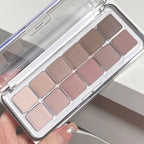 Eye Contour Makeup 12color Eyeshadow Palette Soft Matte Grey Pink Eyeshadow High Pigment Wine Red Brown Eye Shadow for Daily Use