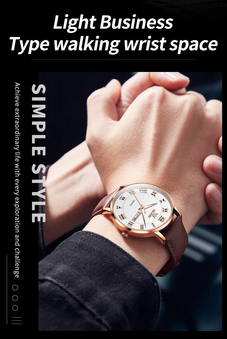 OLEVS 2920 Men Watch Fashion Business Roman Scale Waterproof Clock Luxury Brand Quartz Watch Leisure Calendar Week Men Watch