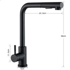 Kitchen pull-out faucet 304 stainless steel hot and cold faucet black sink faucet with two levels of water outlet