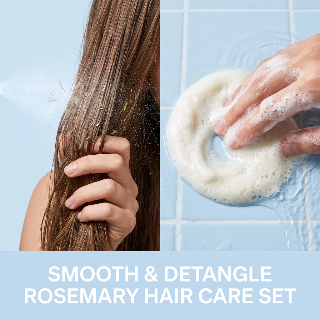 Rosemary Shampoo Set Hair Care Spray Herbal Shampoo with Hydrolyzed Keratin Plant Extract Hair Care Refreshing Hair Daily Use