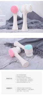 Silicone Face Cleansing Brush Double-Sided Facial Cleanser Blackhead Removal Pore Cleaner Exfoliator Face Scrub Skin Care Tool