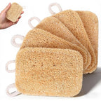6pcs Natural Loofah Sponge for Deep Exfoliation, Gentle on Skin & Renew Skin, Bamboo Fiber Body Scrubber for Adults, Shower