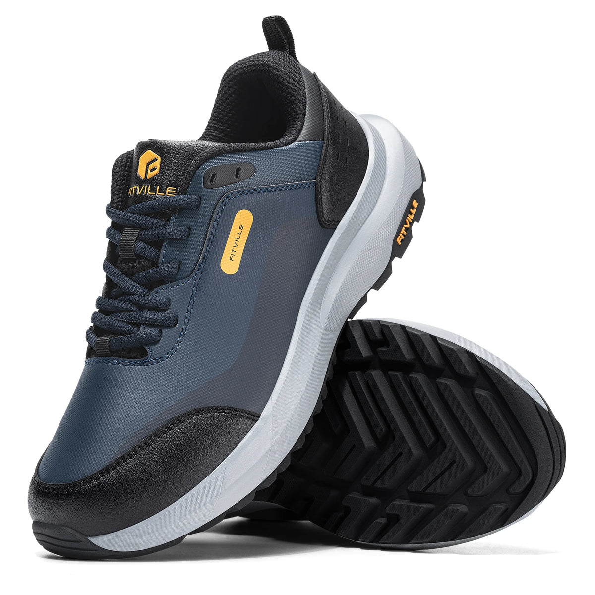 FitVille Extra Wide Hiking Shoes Waterproof Outdoor Non-slip Trail Climbing Shoes for Men Work Casual Sneakers Breathable