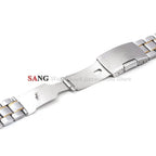 Curved End Watchband Men Women Metal Bracelets 20mm 22mm Stainless Steel Sport Strap Universal Replacement Wristband Accessories