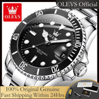 OLEVS Top Original Quartz Watch for Men Diving Series Stainles Steel Waterproof Man Watch Fashion Luxury Brand Men's Wristwatch