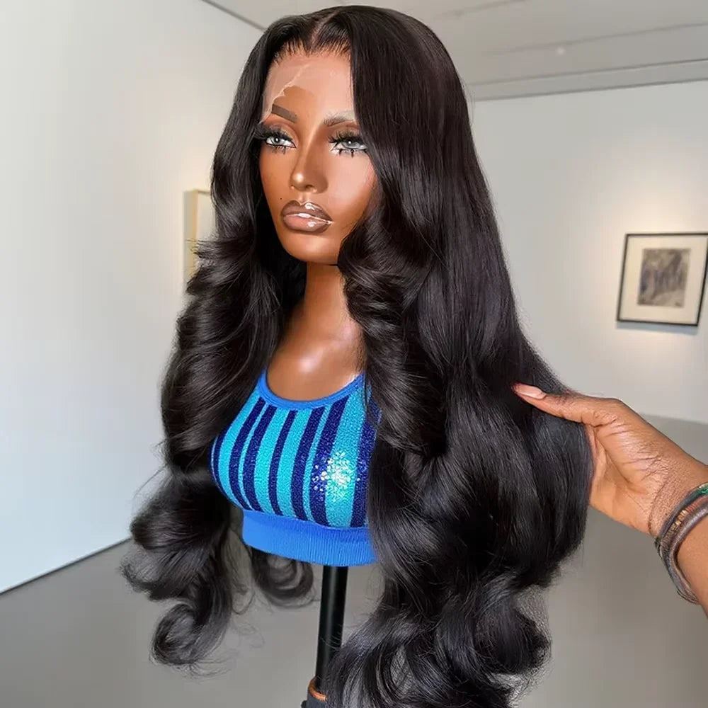250 Density 100% Human Hair Body Wave 5x5 Glueless Lace Frontal Wigs 13x6 HD Lace Front Wig 40 Inch 13x4 Brazilian Black Clourse