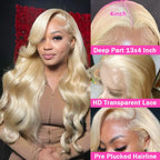 30 40 Inches Body Wave 613 Honey Blonde Lace Wig HD Transparent 13x4 Lace Front Human Hair Wigs Colored 13x6 Lace Frontal Wigs