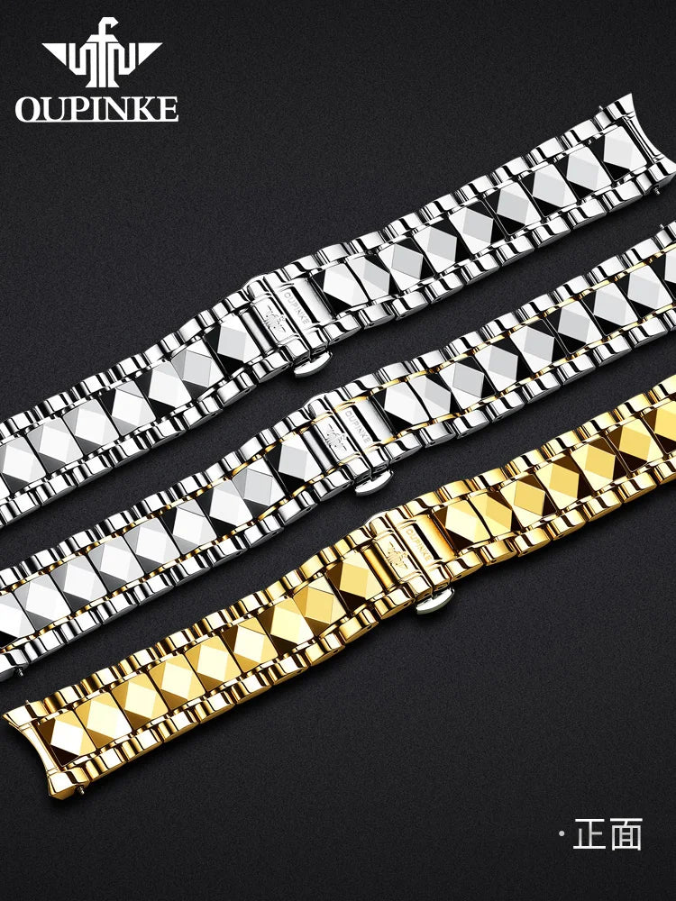 OUPINKE Original Stainless Steel Watchband for Men Watch Universal Watch Strap