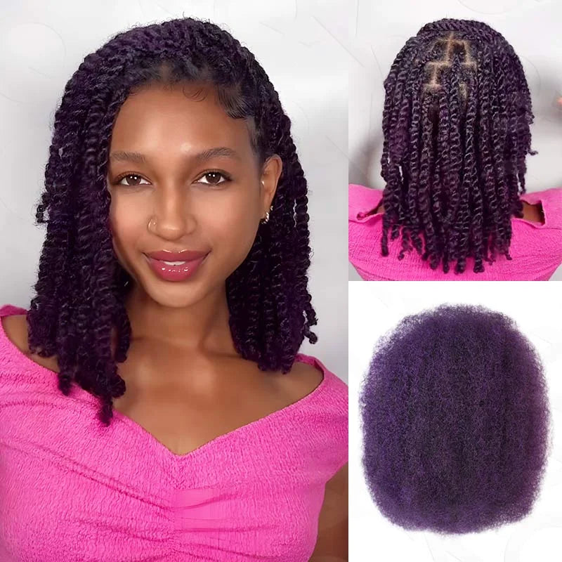 Brazilian QVR Afro Kinky Bulk Human Hair For Braiding Dreadlock Hair 50g/pc Virgin Natural Brown Remy Human Hair Debut Extension