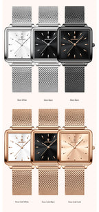 POEDAGAR Square Fashion Ladies Watch Waterproof Stainless Steel Mesh Watch For Woman Elegant Women's Quartz Watches Female Reloj