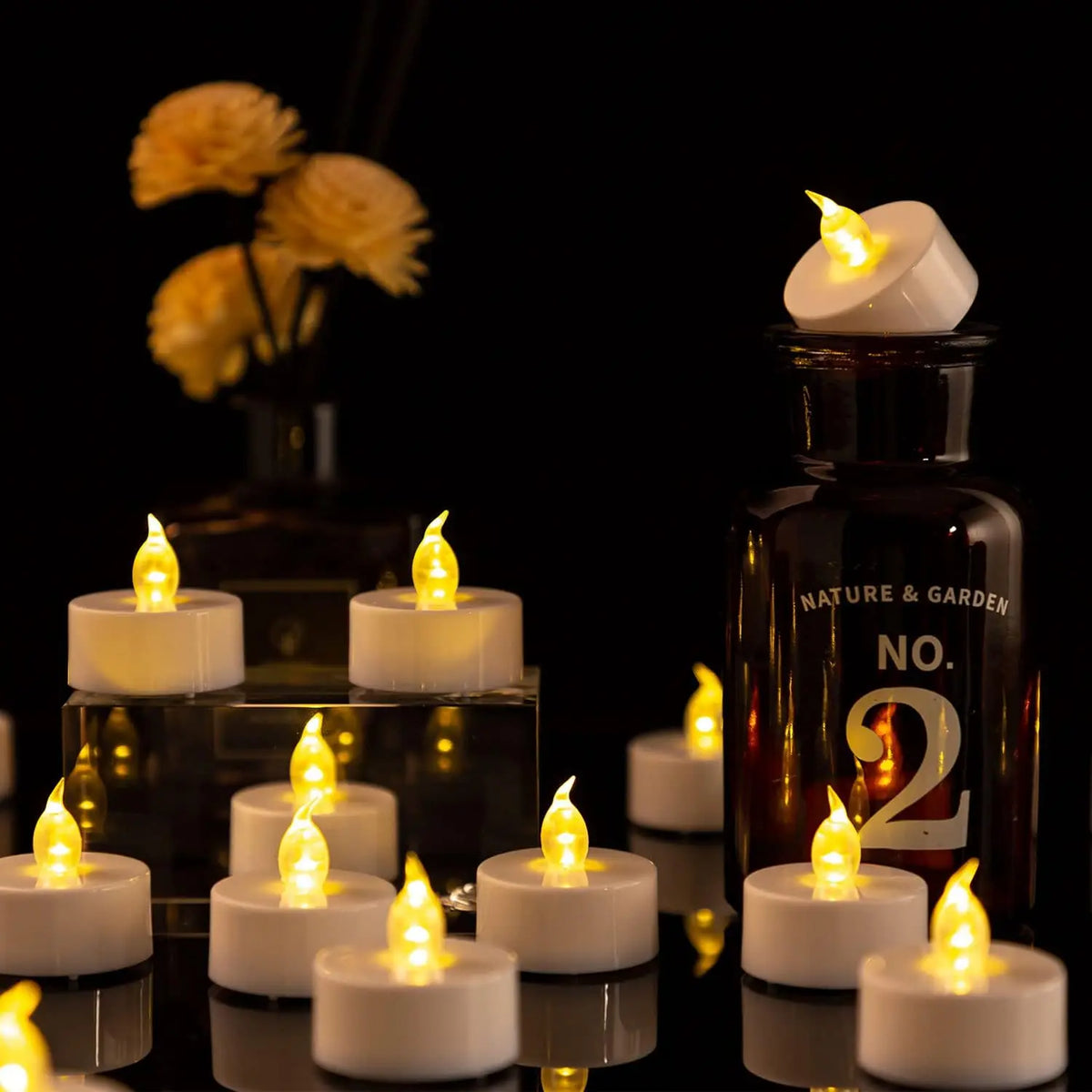 LED Candles 48/24/12 Pack Battery Operated Candles Batteries Lights Candles to Create Warm Ambiance Naturally Flickering Bright