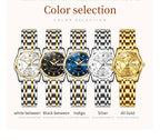 OLEVS 5513 Women's Watches Diamond Dial Dual Calendar Display Stainless steel Ladies Watch