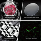 OLEVS 2892 Mens Watch Original Business Quartz Watch Moon Phase Multifunctional Chronograph Watches For Men With Box Reloj New