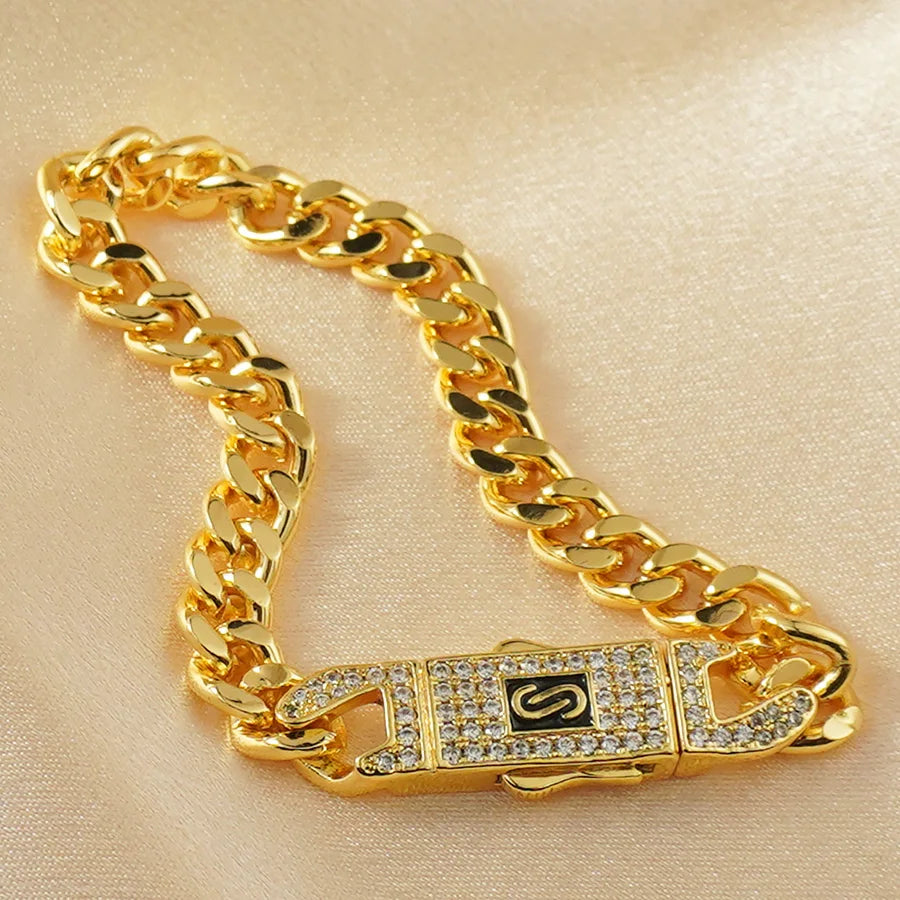 Middle Eastern Fashion Classic Punk Rock Cuban Chain Detachable Necklace Bracelet Earrings Jewelry Party Hip-Hop Festival Gift