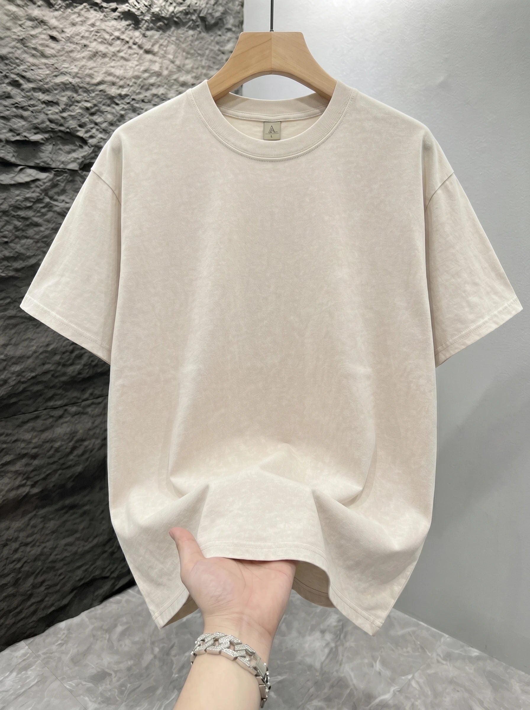 Men Vintage Acid Washed T-shirt Solid Color Mineral Wash Blank Graphic Tee Oversized Loose Short Sleeve Unisex Hip Hop Streetwear Tops