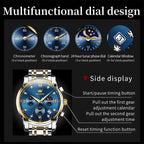 OLEVS 2858 Men's Watches Stainless Steel Waterproof Anti-Scratch Moon Phase Luminous Chronograph Luxury Quartz Men's Wristwatch
