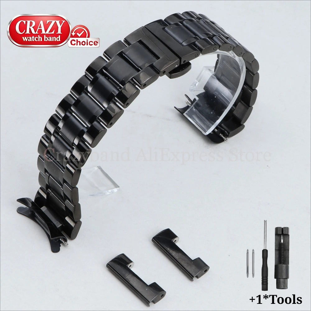 Stainless Steel Band 12mm 14mm 16mm 18mm 20mm 21mm22mm24mm for Seiko for Tissot Watch Strap Metal Replace Men Business WristBelt