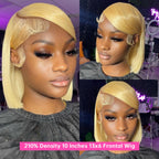 13x4 13x6 Bob Wigs 613 Honey Blonde Lace Frontal Wig Brazilian Blunt Cut Straight Transparent Lace Front Wig Platinum Blond Colored Human Hair Wig Pre Plucked Thick Short Bob Lace Front Human Hair Wig 180 210 Density Free Shi