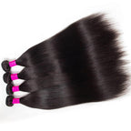 Unprocessed Brazilian Straight Human Hair Bundles Natural Color Raw Remy Hair Weave Extensions for Women