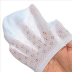 1Pair Summer Baby Short Ankle Socks Mesh Thin Cotton Unisex Solid Color Hollow Toddler Random Color
