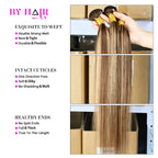 Highlight Straight Bundles Human Hair For Women Brown Blonde Hair Bundles Deal Colored Human Hair Weave Bundles Extensions P4/27