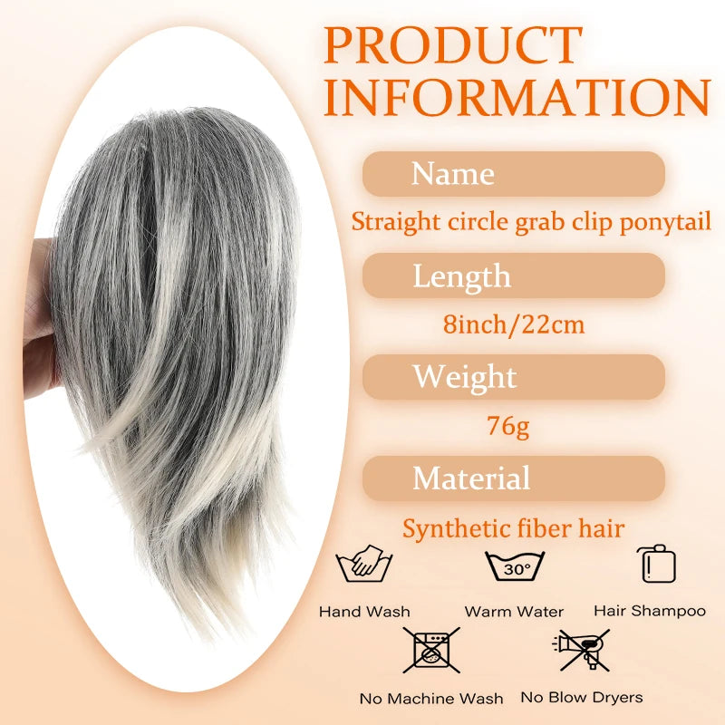 Pinch style messy chicken coop head wig ponytail bun bun bun head straight ponytail