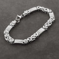Stainless Steel Byzantine Link Chains Bangle Bracelets for Male Men Cross Chain Bracelet Hip Hop Trendy Wrist Jewelry Gift