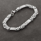 Stainless Steel Byzantine Link Chains Bangle Bracelets for Male Men Cross Chain Bracelet Hip Hop Trendy Wrist Jewelry Gift