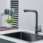 Kitchen pull-out faucet 304 stainless steel hot and cold faucet black sink faucet with two levels of water outlet
