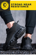 Safety Shoes Men Steel Toe Boots Anti-smash Anti-puncture Safety Work Shoes Men Lightweight Breathable Protective Shoes Black