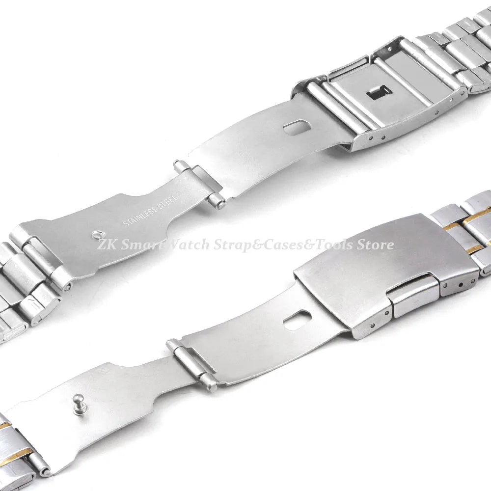 20mm 22mm Watch Straps Steel Metal Watch Bands Curved Arc End Bracelet Waterproof Diving Replacement Wristband Belt Accessories