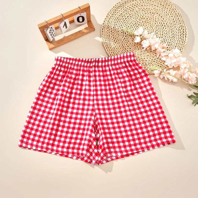 1PC Classic Grid Ladies' Arrow Pants Comfortable Breathable Home Sleep Shorts 100% Viscose Skin-friendly Soft Panties S-XL