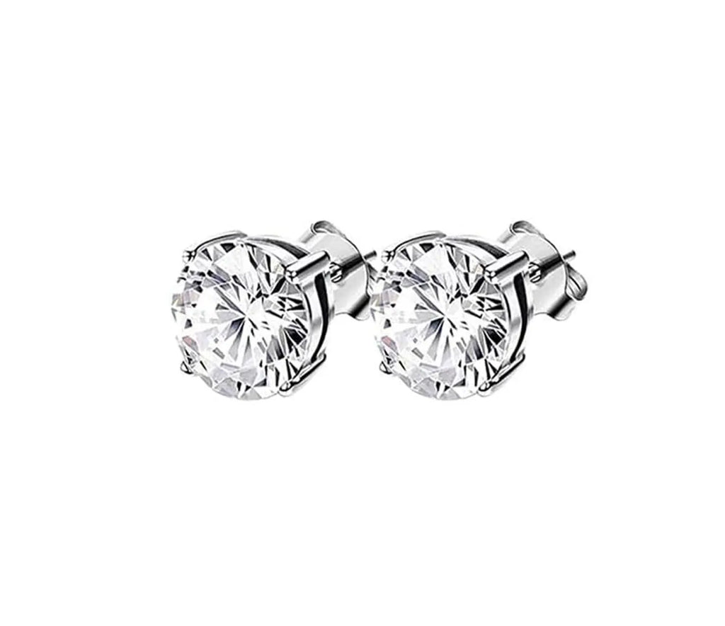 12 Pairs Stainless Steel Stud Earrings for Men Hypoallergenic Earring Unisex Studs Inlaid Cubic Zirconia Men Earrings Hoop