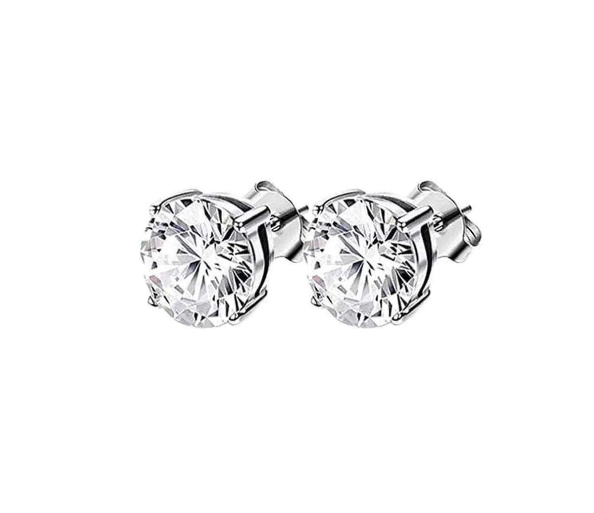 12 Pairs Stainless Steel Stud Earrings for Men Hypoallergenic Earring Unisex Studs Inlaid Cubic Zirconia Men Earrings Hoop