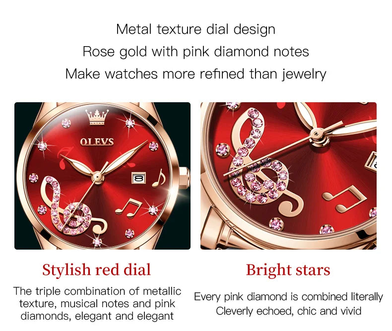 OLEVS Brand Ceramic Room Steel Strip Quartz Women's Watch 3605