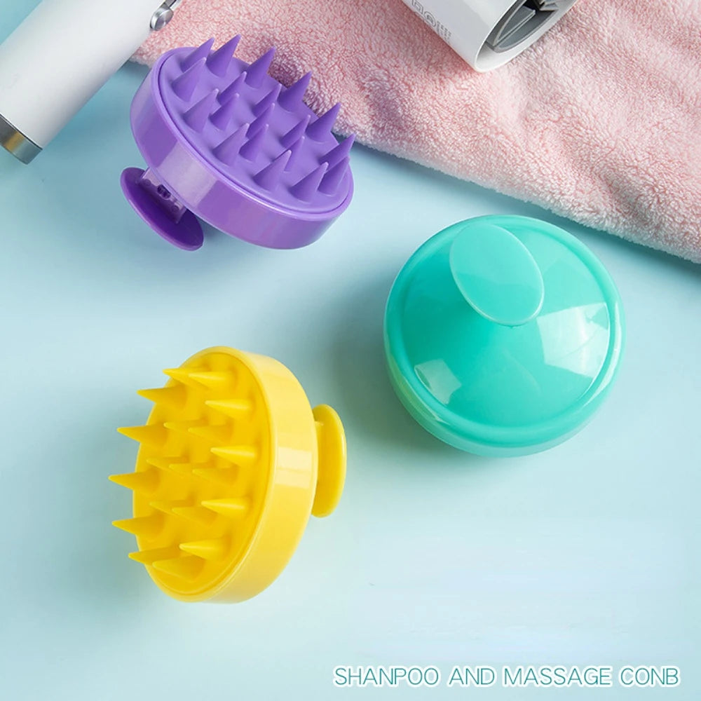 Silicone Shampoo Brush Head Scalp Massage Comb Hair Washing Comb Body Massage Brush Bath Shower Brush Salon Hairdressing Tool